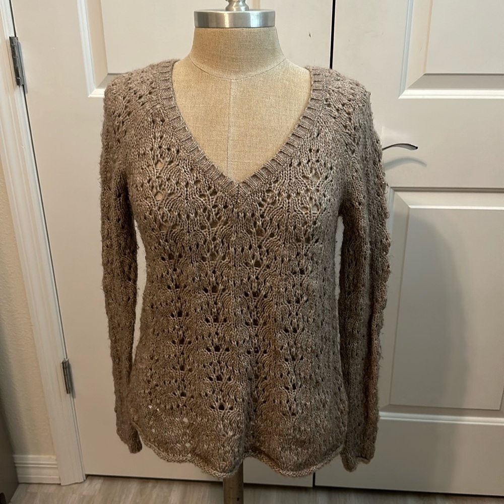 AMERICAN EAGLE OUTFITTERS V NECK PULLOVER WOOL BLEND SWEATER GUC SZ M FALL